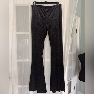 Peppermint Black bell bottoms flare Pants Shimmery Evening Wear Small